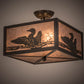 Meyda Lighting Loon 166369 20" 3-Light Timeless Bronze Flush Mount Light With Silver Mica Shade Glass