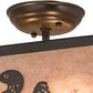Meyda Lighting Loon 166369 20" 3-Light Timeless Bronze Flush Mount Light With Silver Mica Shade Glass
