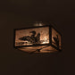 Meyda Lighting Loon 20" 3-Light Timeless Bronze Flush Mount Light With Silver Mica Shade Glass