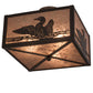 Meyda Lighting Loon 20" 3-Light Timeless Bronze Flush Mount Light With Silver Mica Shade Glass