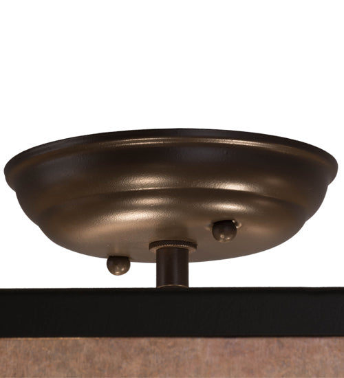 Meyda Lighting Loon 20" 3-Light Timeless Bronze Flush Mount Light With Silver Mica Shade Glass
