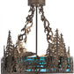 Meyda Lighting Loon 20" 4-Light Antique Copper Semi-flush Mount Light With Blue Green Shade Glass
