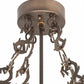 Meyda Lighting Loon 20" 4-Light Antique Copper Semi-flush Mount Light With Blue Green Shade Glass