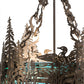 Meyda Lighting Loon 20" 4-Light Antique Copper Semi-flush Mount Light With Blue Green Shade Glass