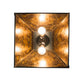 Meyda Lighting Loon 22" 2-Light Textured Black Pendant Light With Amber Mica Shade Glass