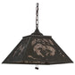 Meyda Lighting Loon 22" 2-Light Timeless Bronze Pendant Light With Silver Mica Shade Glass