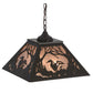 Meyda Lighting Loon 22" 2-Light Timeless Bronze Pendant Light With Silver Mica Shade Glass