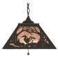 Meyda Lighting Loon 22" 2-Light Timeless Bronze Pendant Light With Silver Mica Shade Glass