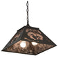 Meyda Lighting Loon 22" 2-Light Timeless Bronze Pendant Light With Silver Mica Shade Glass