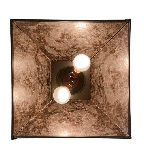 Meyda Lighting Loon 22" 2-Light Timeless Bronze Pendant Light With Silver Mica Shade Glass
