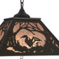 Meyda Lighting Loon 22" 2-Light Timeless Bronze Pendant Light With Silver Mica Shade Glass