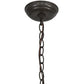 Meyda Lighting Loon 22" 2-Light Timeless Bronze Pendant Light With Silver Mica Shade Glass
