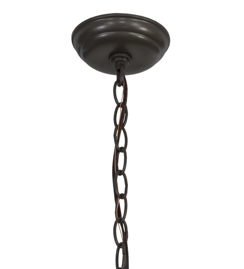 Meyda Lighting Loon 22" 2-Light Timeless Bronze Pendant Light With Silver Mica Shade Glass