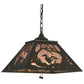 Meyda Lighting Loon 22" 2-Light Timeless Bronze Pendant Light With Silver Mica Shade Glass