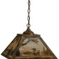 Meyda Lighting Loon 22" 3-Light Light Burnished Brass Tint Pendant Light With Beige Art Shade Glass