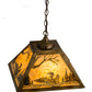 Meyda Lighting Loon 22" 3-Light Light Burnished Brass Tint Pendant Light With Beige Art Shade Glass