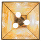 Meyda Lighting Loon 22" 3-Light Light Burnished Brass Tint Pendant Light With Beige Art Shade Glass
