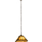 Meyda Lighting Loon 22" 3-Light Light Burnished Brass Tint Pendant Light With Beige Art Shade Glass