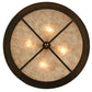 Meyda Lighting Loon 22" 4-Light Antique Copper Inverted Pendant Light With Silver Mica Shade Glasss