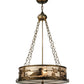 Meyda Lighting Loon 22" 4-Light Antique Copper Inverted Pendant Light With Silver Mica Shade Glasss