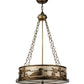 Meyda Lighting Loon 22" 4-Light Antique Copper Inverted Pendant Light With Silver Mica Shade Glasss