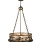 Meyda Lighting Loon 22" 4-Light Antique Copper Inverted Pendant Light With Silver Mica Shade Glasss
