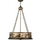 Meyda Lighting Loon 22" 4-Light Antique Copper Inverted Pendant Light With Silver Mica Shade Glasss
