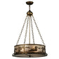 Meyda Lighting Loon 22" 4-Light Antique Copper Inverted Pendant Light With Silver Mica Shade Glasss