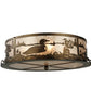 Meyda Lighting Loon 22" 4-Light Antique Copper Inverted Pendant Light With Silver Mica Shade Glasss