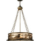 Meyda Lighting Loon 22" 4-Light Antique Copper Inverted Pendant Light With Silver Mica Shade Glasss