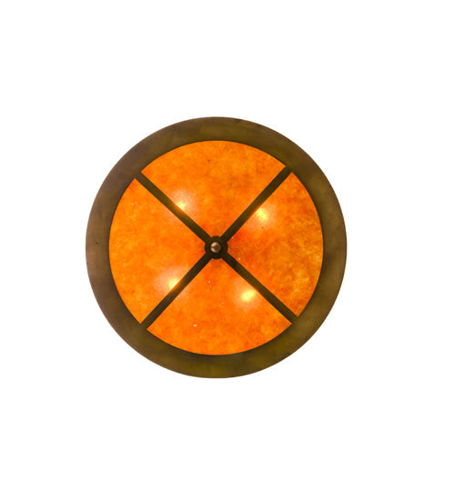 Meyda Lighting Loon 22" 4-Light Antique Copper Semi-flush Mount Ceiling Light With Amber Mica Shade Glass