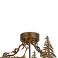 Meyda Lighting Loon 22" 4-Light Antique Copper Semi-flush Mount Ceiling Light With Amber Mica Shade Glass