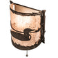 Meyda Lighting Loon 220794 9" Distressed Chestnut Right Wall Sconce With Silver Mica Shade Glass