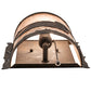 Meyda Lighting Loon 220794 9" Distressed Chestnut Right Wall Sconce With Silver Mica Shade Glass