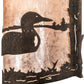 Meyda Lighting Loon 220794 9" Distressed Chestnut Right Wall Sconce With Silver Mica Shade Glass