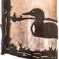 Meyda Lighting Loon 220796 9" Distressed Chestnut Left Wall Sconce With Silver Mica Shade Glass