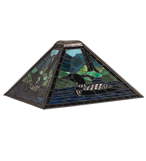 Meyda Lighting Loon 24" 2-Light Wall Sconce With Multi-Colored Shade Glass