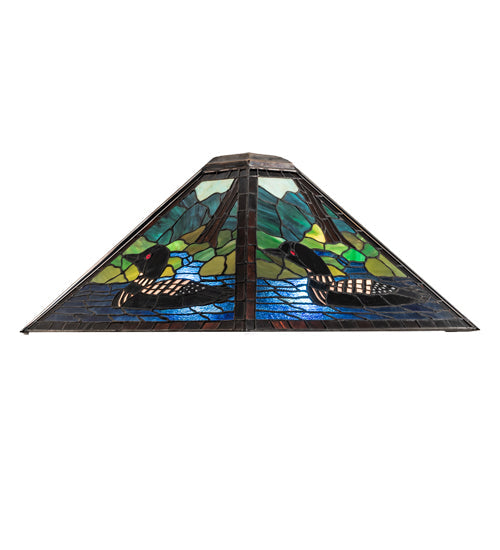 Meyda Lighting Loon 24" 2-Light Wall Sconce With Multi-Colored Shade Glass