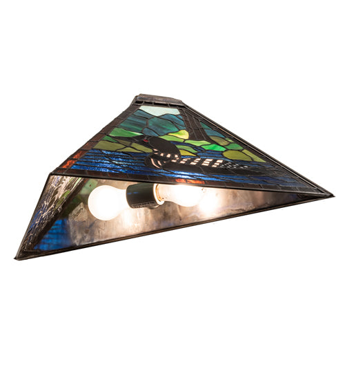 Meyda Lighting Loon 24" 2-Light Wall Sconce With Multi-Colored Shade Glass