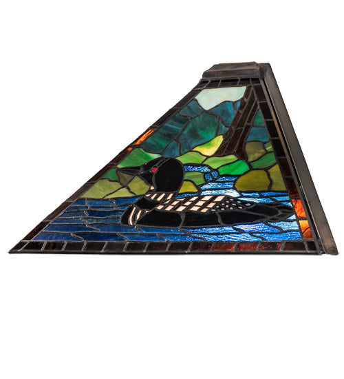 Meyda Lighting Loon 24" 2-Light Wall Sconce With Multi-Colored Shade Glass