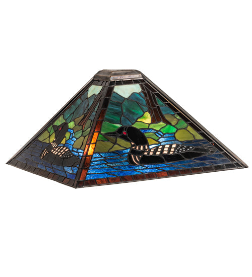 Meyda Lighting Loon 24" 2-Light Wall Sconce With Multi-Colored Shade Glass