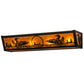 Meyda Lighting Loon 24" 4-Light Textured Black Vanity Light With Amber Mica Shade Glass