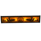 Meyda Lighting Loon 24" 4-Light Textured Black Vanity Light With Amber Mica Shade Glass