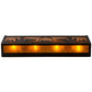 Meyda Lighting Loon 24" 4-Light Textured Black Vanity Light With Amber Mica Shade Glass