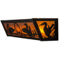 Meyda Lighting Loon 24" 4-Light Textured Black Vanity Light With Amber Mica Shade Glass