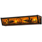 Meyda Lighting Loon 24" 4-Light Textured Black Vanity Light With Amber Mica Shade Glass