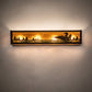 Meyda Lighting Loon 24" 4-Light Timeless Bronze Vein Vanity Light With Amber Mica Shade Glass