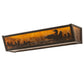 Meyda Lighting Loon 24" 4-Light Timeless Bronze Vein Vanity Light With Amber Mica Shade Glass