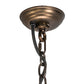 Meyda Lighting Loon 26" 6-Light Antique Copper Inverted Pendant Light With Blue Green Shade Glass