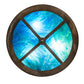 Meyda Lighting Loon 26" 6-Light Antique Copper Inverted Pendant Light With Blue Green Shade Glass